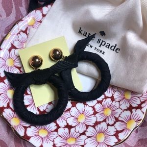 Kate Spade Tie It On Black Earrings